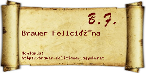 Brauer Feliciána névjegykártya